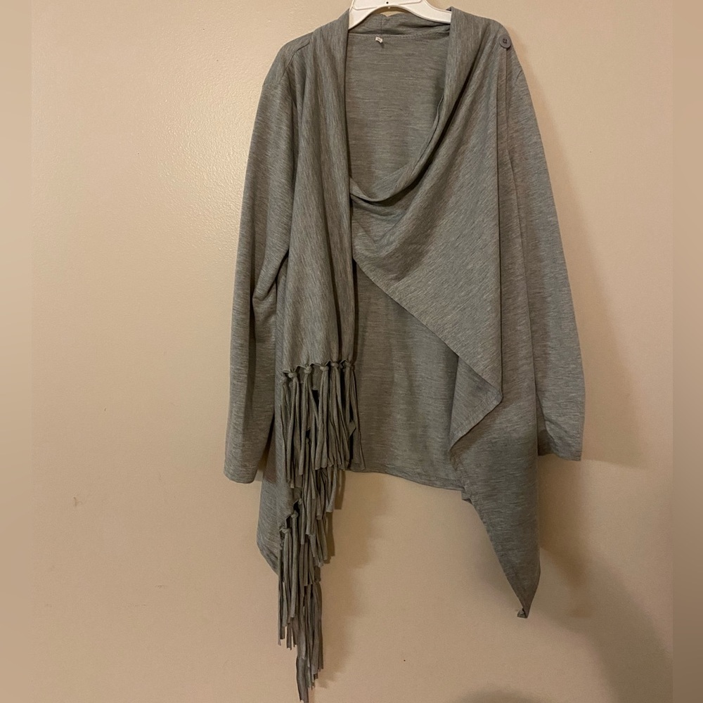 Gray Women's Shawl Wrap Poncho / Cape Cardigan Shawl